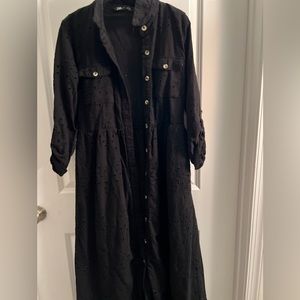 Zara embroidered long dress